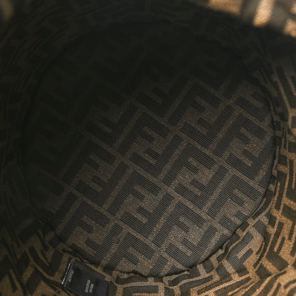 Fendi Paglia Chicco Riso Fabric Jacquard FF 1974 Vitello Grace Mini Step Out Bucket Bag Alchemy Tabacco Brandy 5 of 10