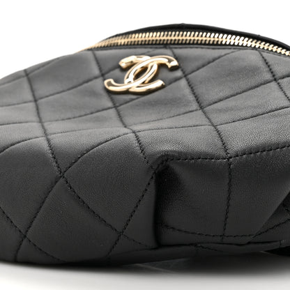 Chanel Lambskin Quilted Resin Bi-Color Waist Bag Fanny Pack Black 9 of 11