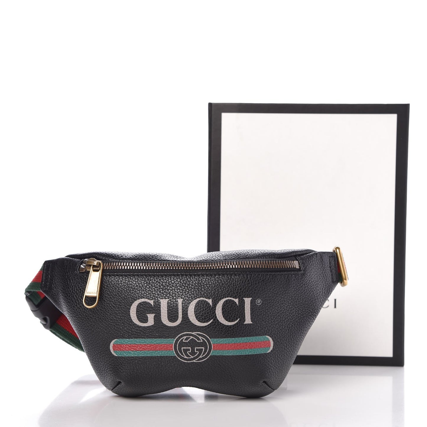 Grained Calfskin Small Logo Belt Bag Black