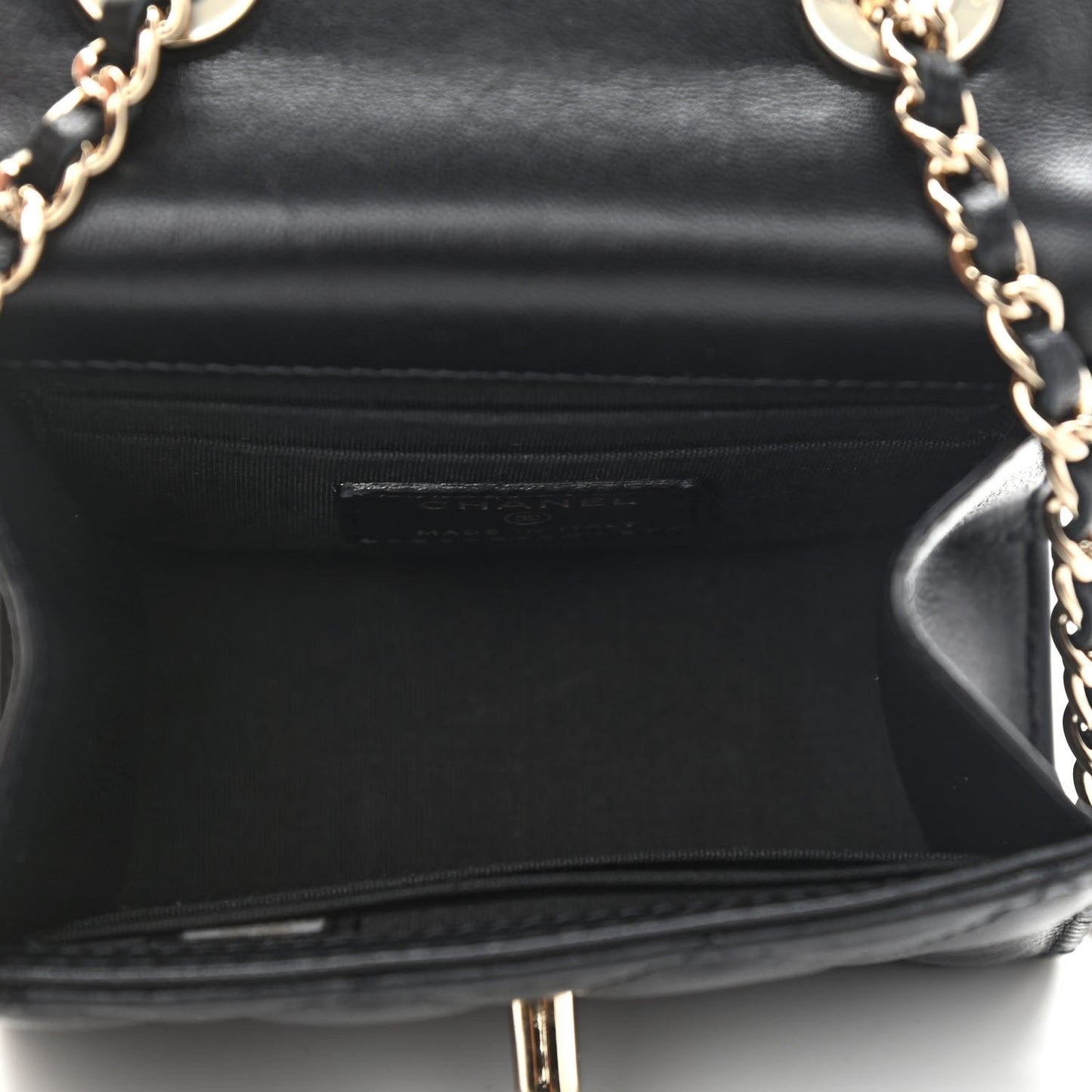 Lambskin Quilted Mini Trendy CC Chain Wallet Black