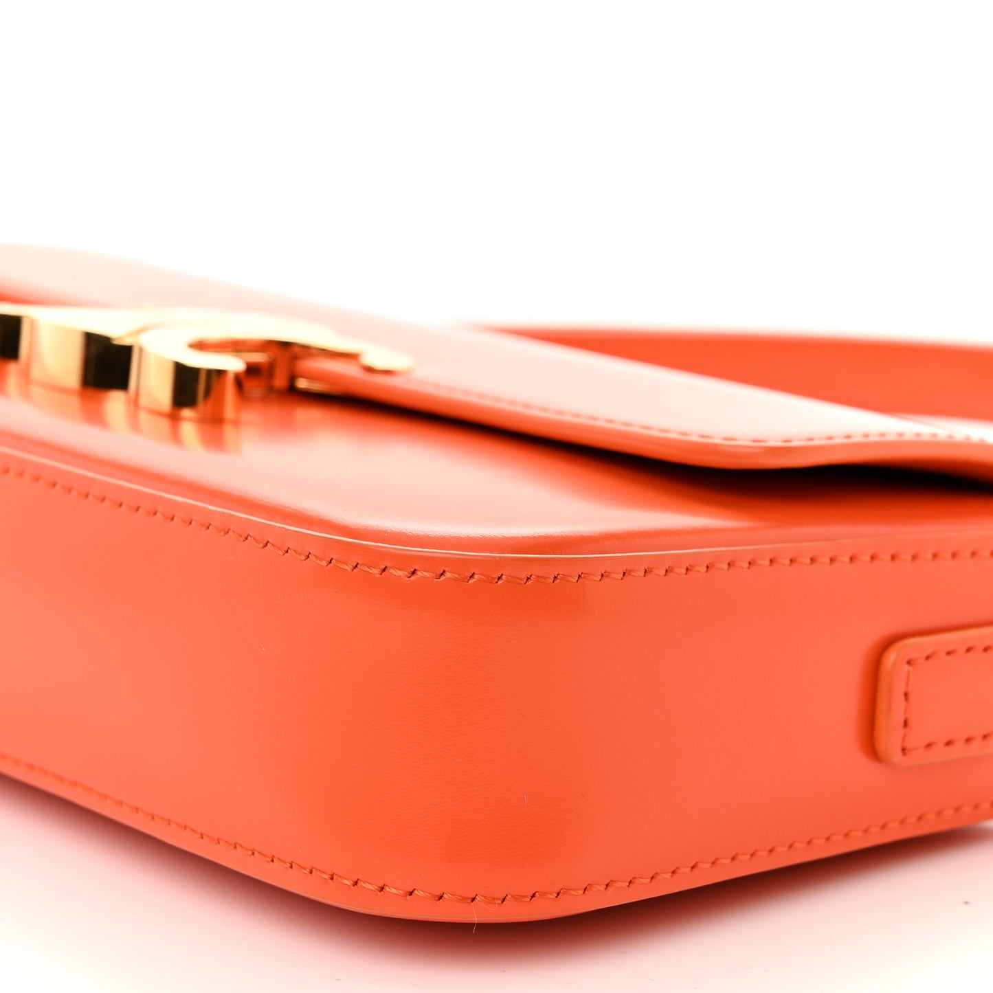 Natural Calfskin Triomphe Shoulder Bag Orange