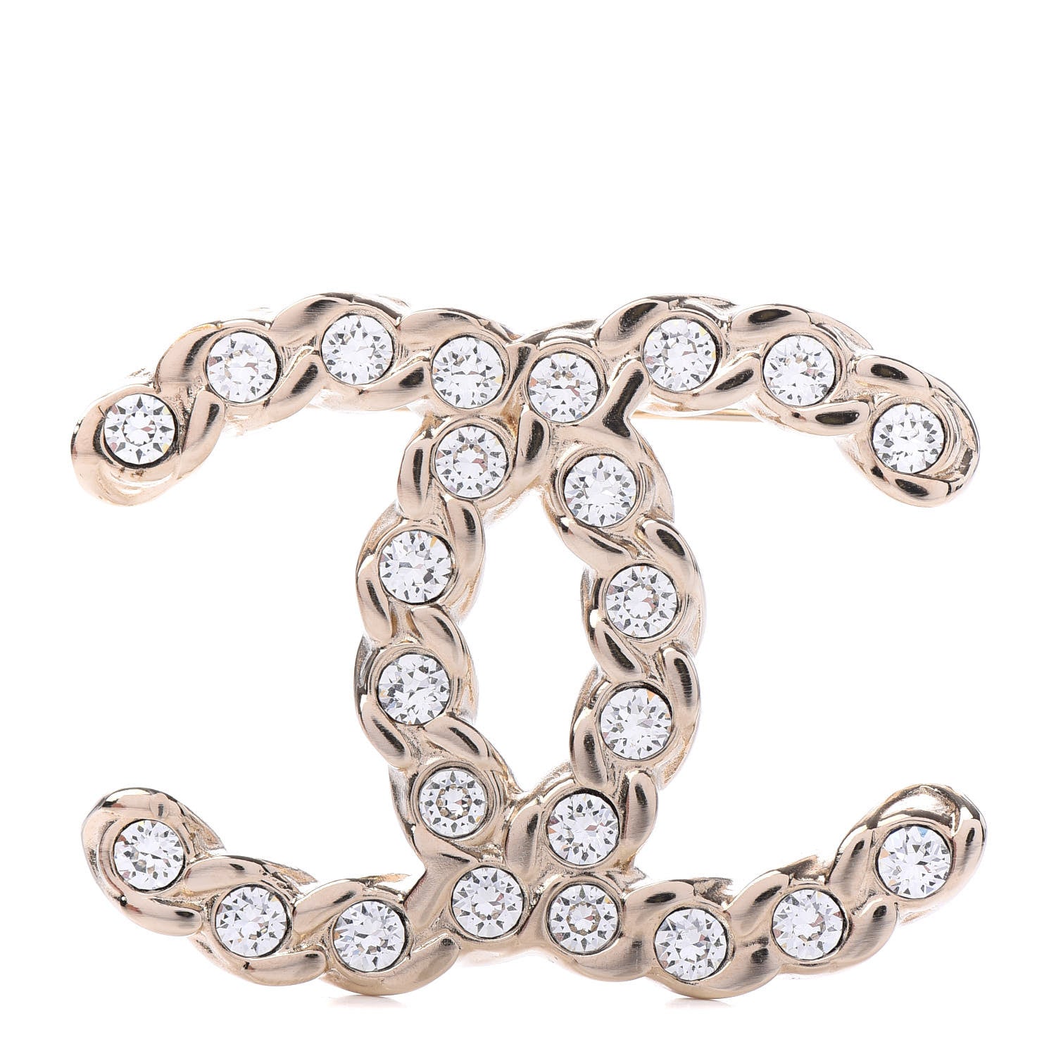 Chanel Crystal Pearls Coronation CC Brooch Gold 1 of 5