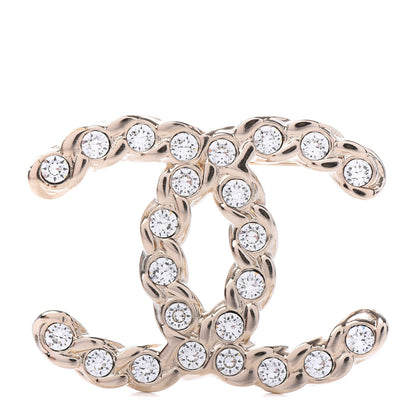 Chanel Crystal Pearls Coronation CC Brooch Gold 1 of 5