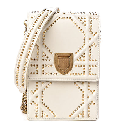 Christian Dior Lambskin Studded Vertical Diorama White 1 of 11