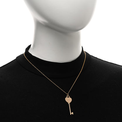 Tiffany 18K Rose Gold Return To Tiffany Heart Key Pendant Necklace 2 of 5