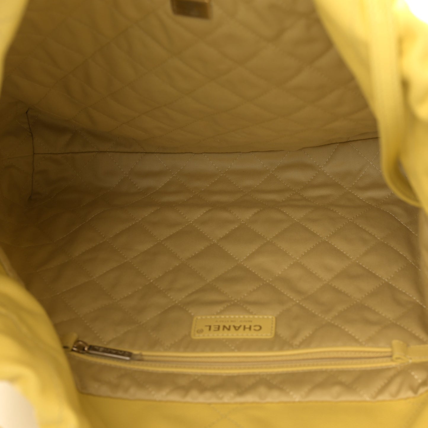 Shiny Caviar Quilted Small Chanel 22 Yellow