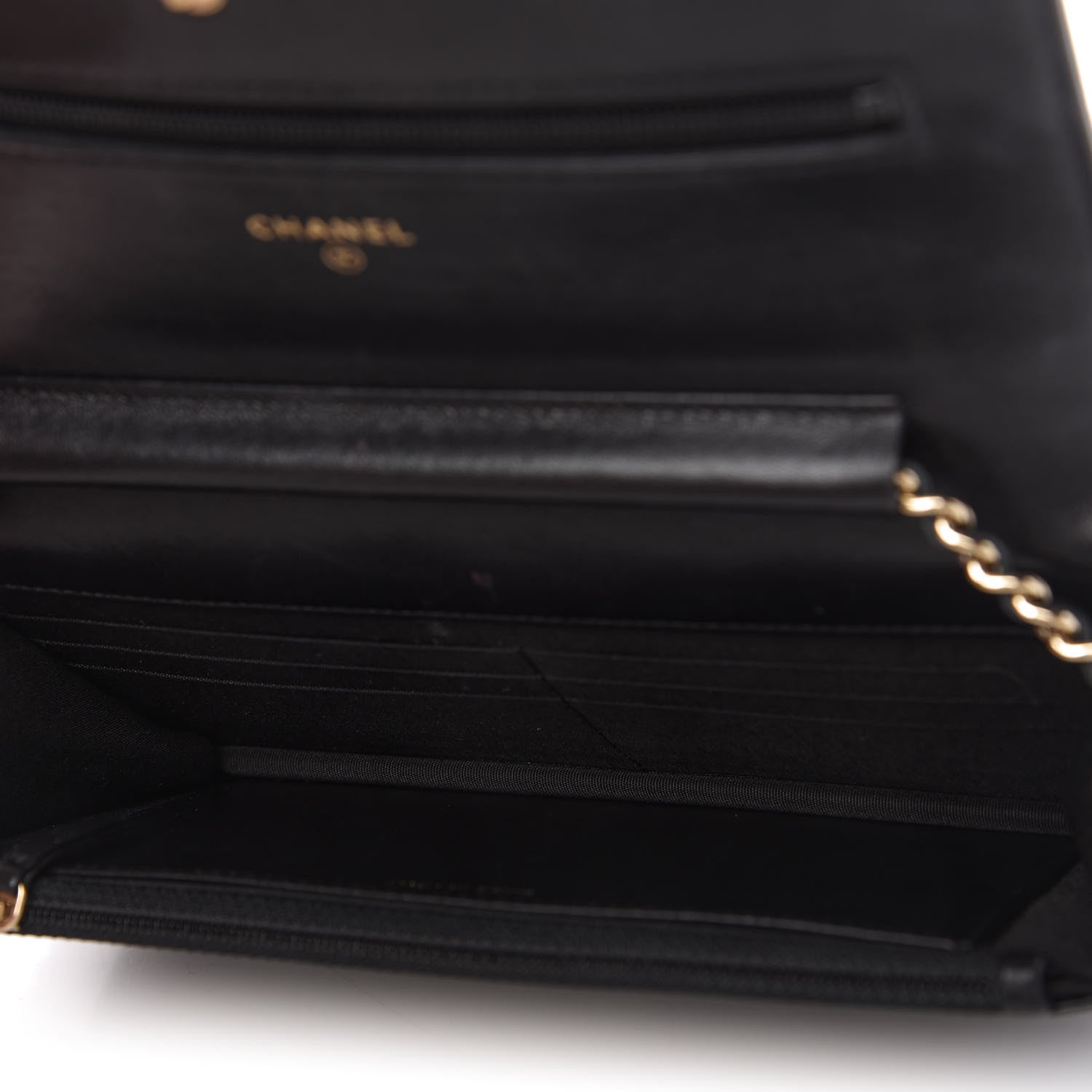 Chanel Patent Calfskin Quilted Boy Wallet On Chain WOC Black 5 of 12