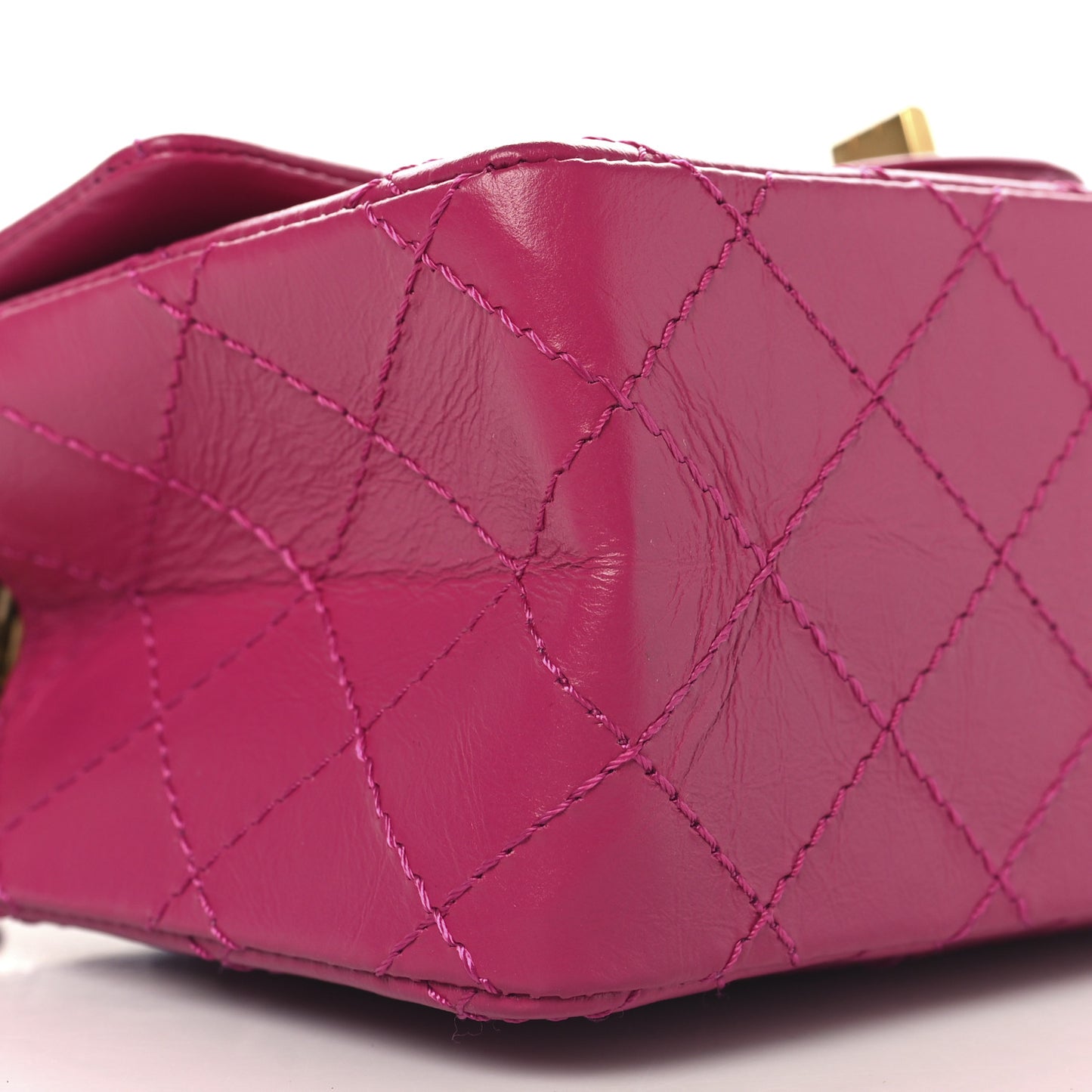 Aged Calfskin Quilted 2.55 Reissue Mini Flap Fuchsia