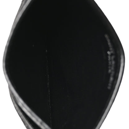 Saint Laurent Grain De Poudre Matelasse Chevron Monogram Credit Card Case Black 5 of 7