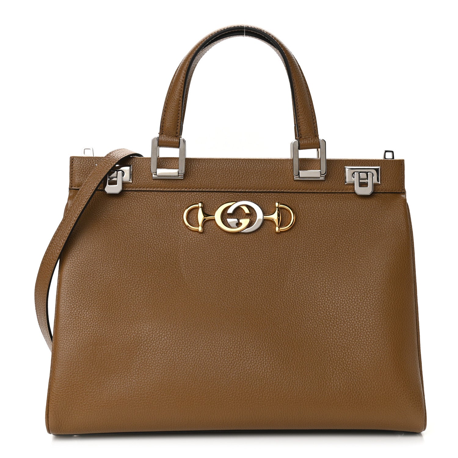 Gucci Grainy Calfskin Medium Zumi Top Handle Bag Friky Taupe 1 of 10