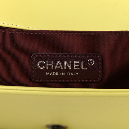 Chanel Wrinkled Lambskin Chevron Medium Boy Flap Yellow 6 of 12