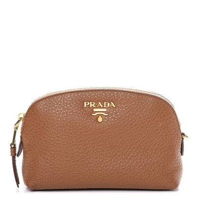 Prada Vitello Daino Cosmetic Pouch Cannella 1 of 8