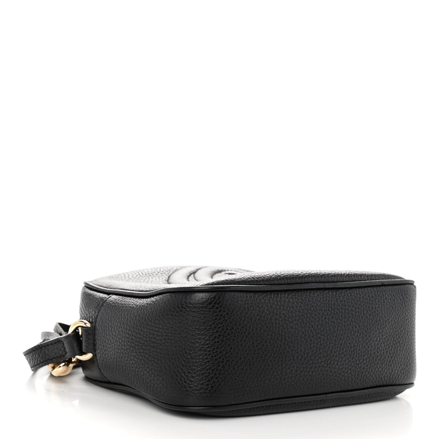 Pebbled Calfskin Small Soho Disco Bag Black