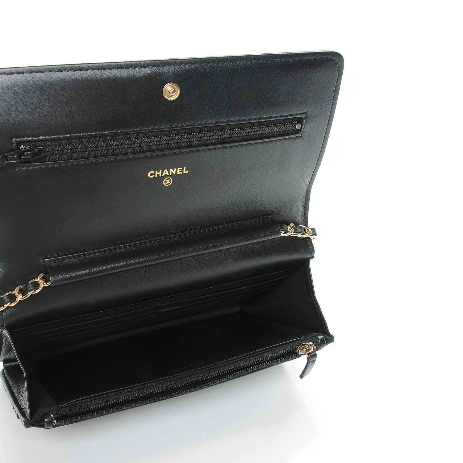 Chanel Lambskin Quilted Boy Wallet On Chain WOC Black 5 of 9