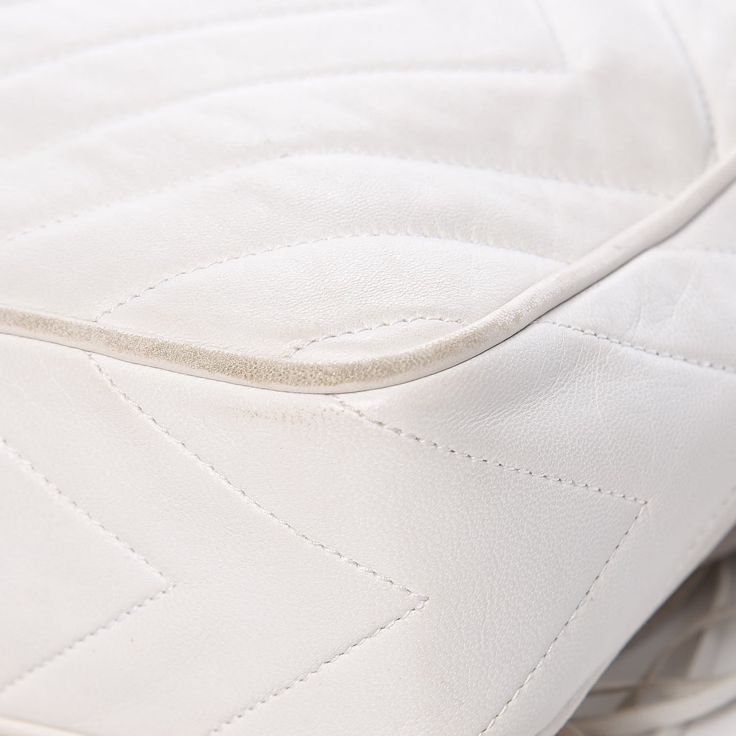 Lambskin Chevron Tassel Camera Case White