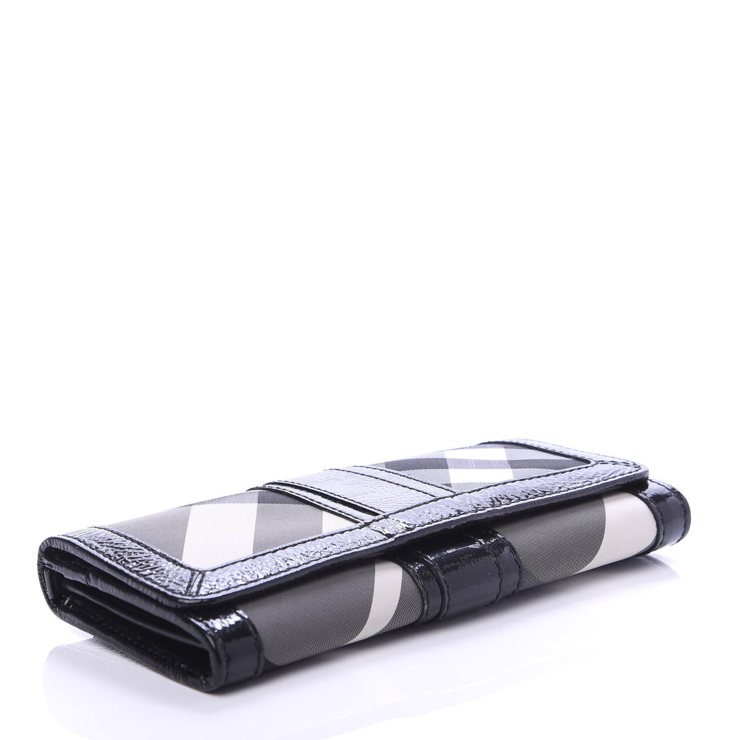Patent Canvas Smoked Check Wallet Black