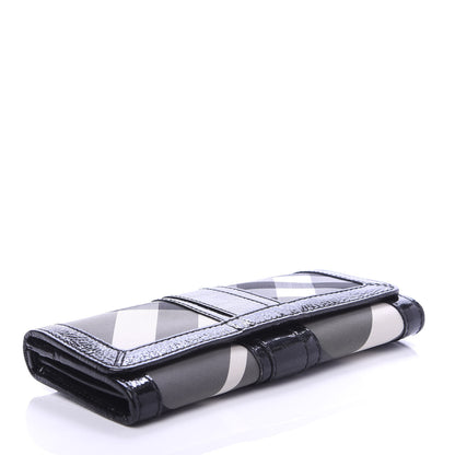 Burberry Patent Canvas Smoked Check Wallet Black 4 of 9