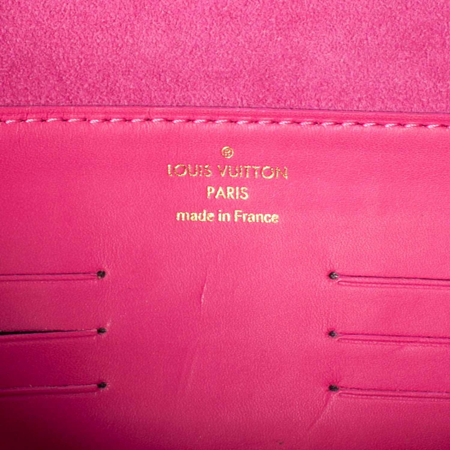 Louis Vuitton Calfskin Embossed Courtney Pochette Clutch Fuchsia 7 of 9