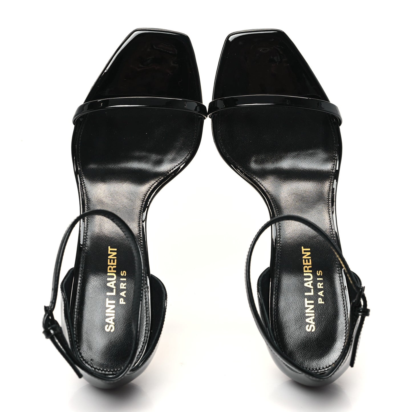 Patent Calfskin Opyum 85 Sandals 39 Black Gold