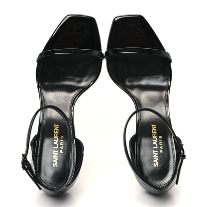 Saint Laurent Patent Calfskin Opyum 85 Sandals 39 Black Gold 2 of 11