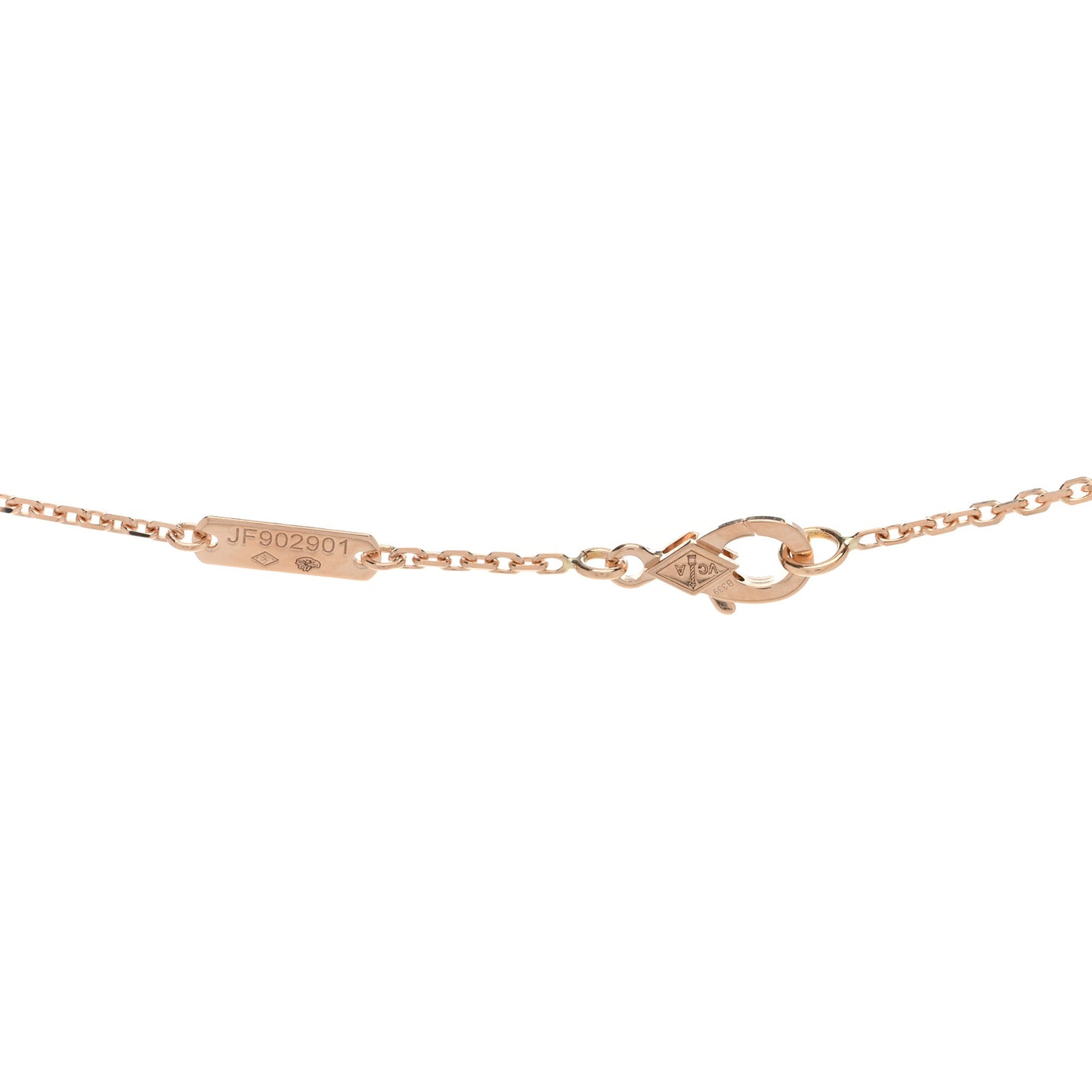 18K Rose Gold Diamond Vintage Alhambra Pendant Necklace