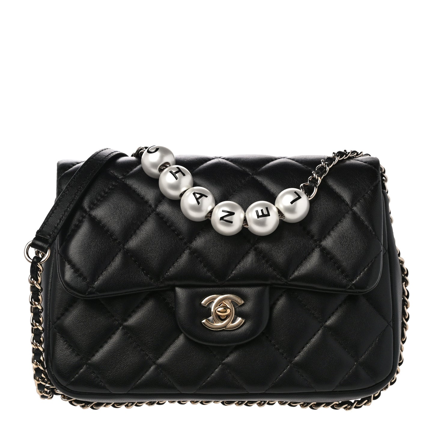 Lambskin Quilted Small My Precious Flap Black