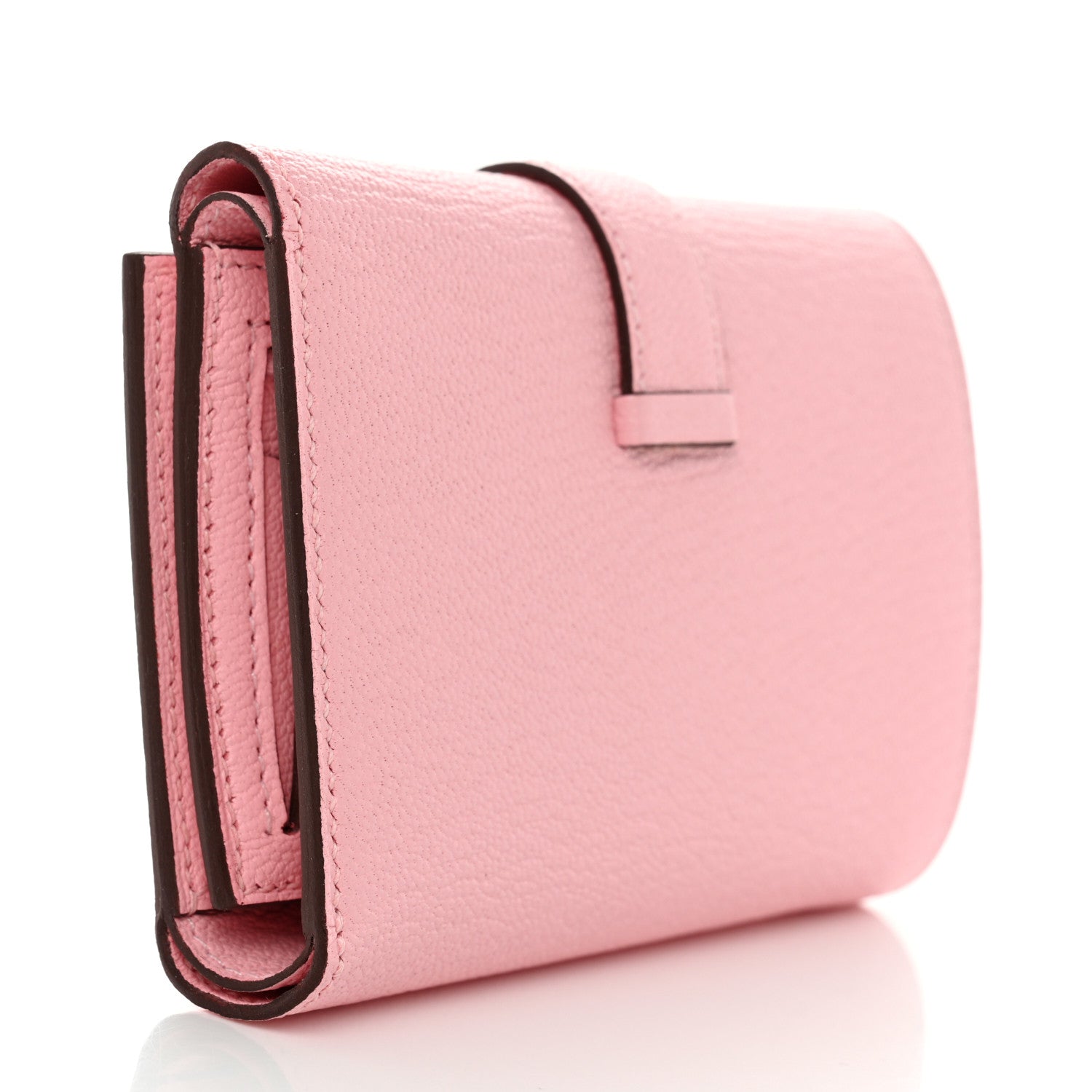 Hermes Chevre Mysore Tri-Fold Compact Bearn Wallet Rose Sakura 3 of 8