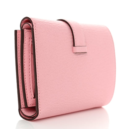Hermes Chevre Mysore Tri-Fold Compact Bearn Wallet Rose Sakura 3 of 8