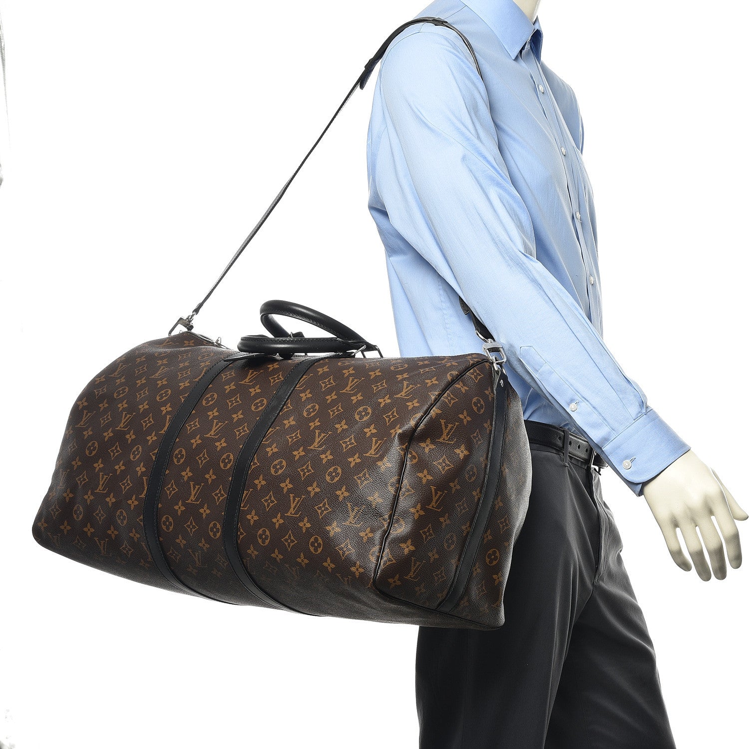 Louis Vuitton Monogram Macassar Keepall Bandouliere 55 2 of 10