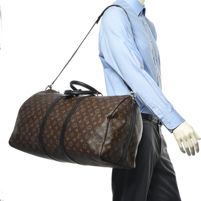 Louis Vuitton Monogram Macassar Keepall Bandouliere 55 2 of 10
