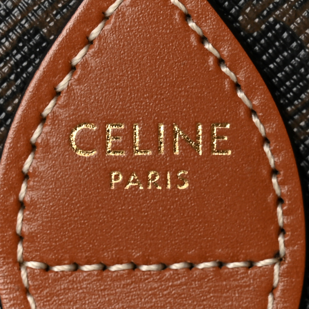 Celine Triomphe Canvas Medium Folco Bag Tan 6 of 9
