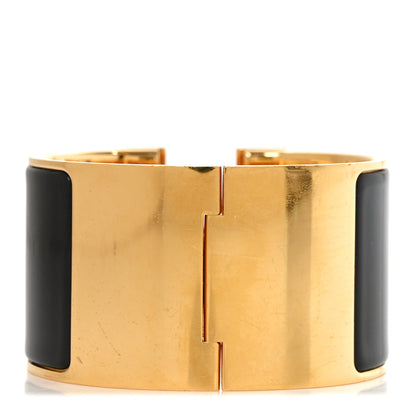 Hermes Enamel Extra Wide Clic Clac H Bracelet GM Black 3 of 4