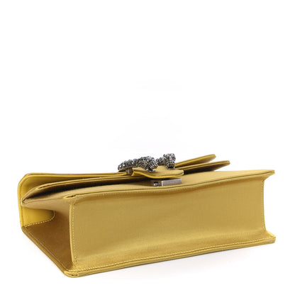 Gucci Satin Silk Crystal Small Dionysus Shoulder Bag Gold Black Diamond 4 of 10