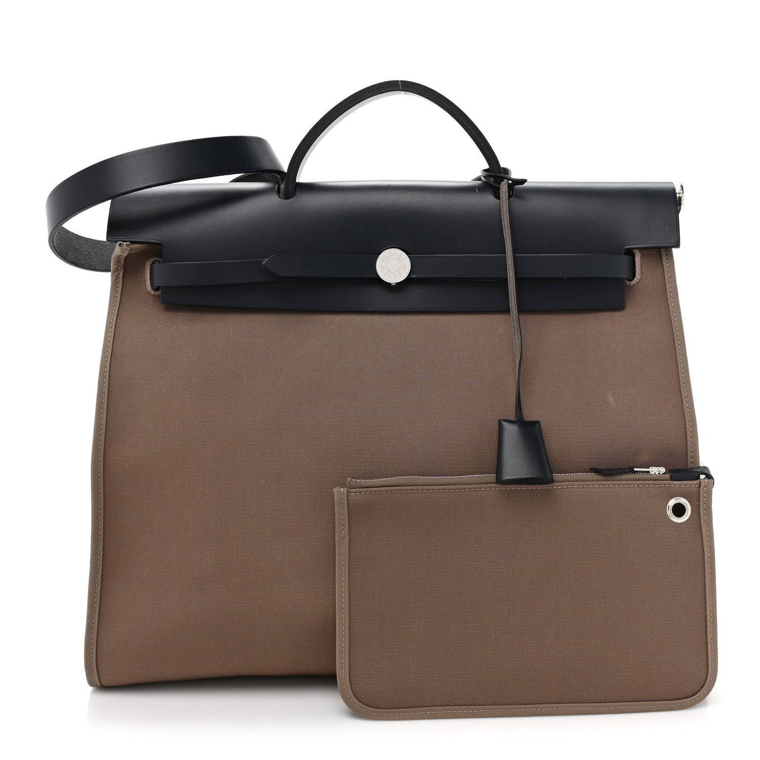 Hermes Toile Officier Vache Hunter Herbag Zip 39 MM Etoupe Bleu Indigo 3 of 15