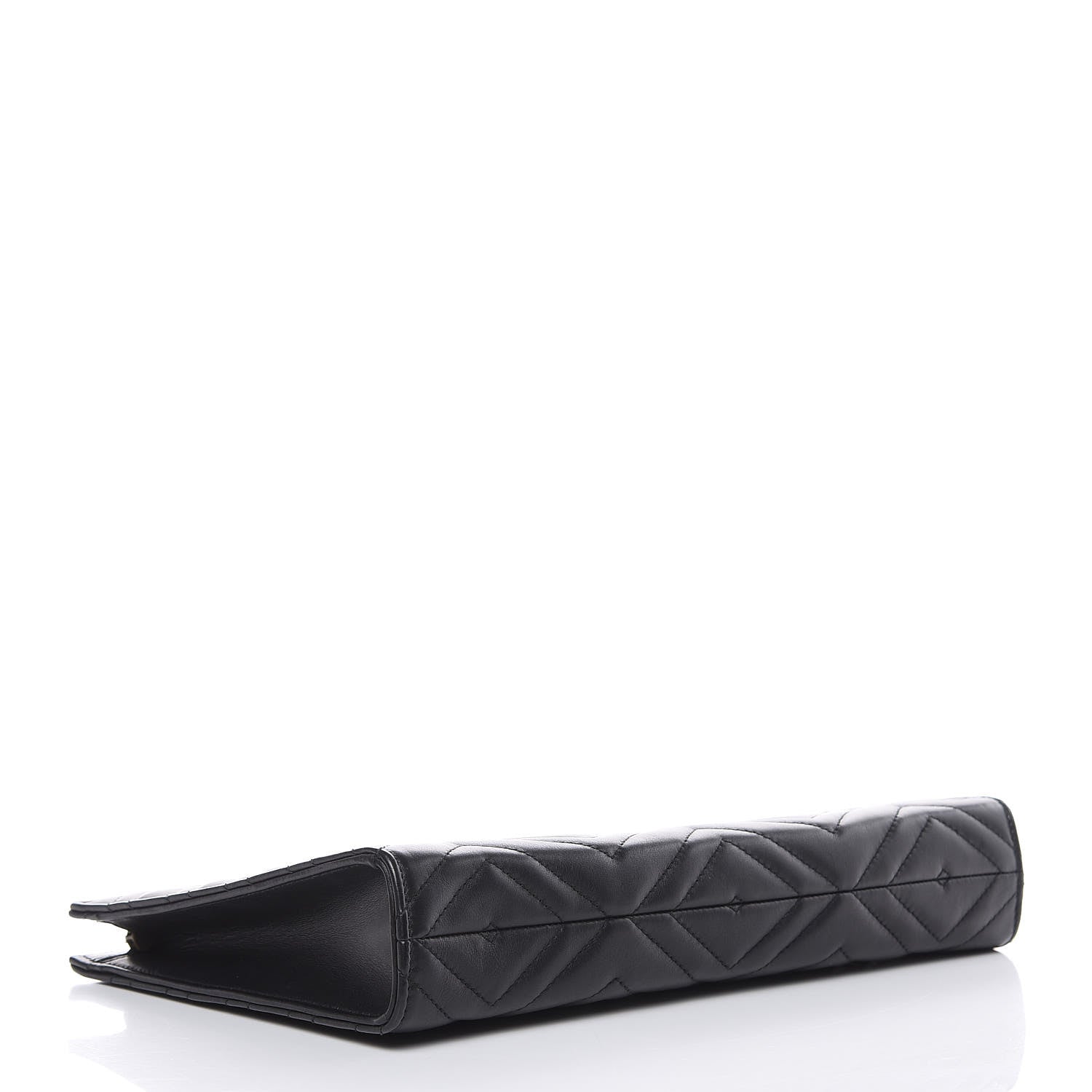 Gucci Calfskin Matelasse Chevron Heart GG Marmont Clutch Black 4 of 14