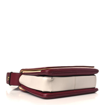 Fendi Shiny Nappa Small ID Shoulder Bag Rosso Scuro Papiro Ghiaia 3 of 9
