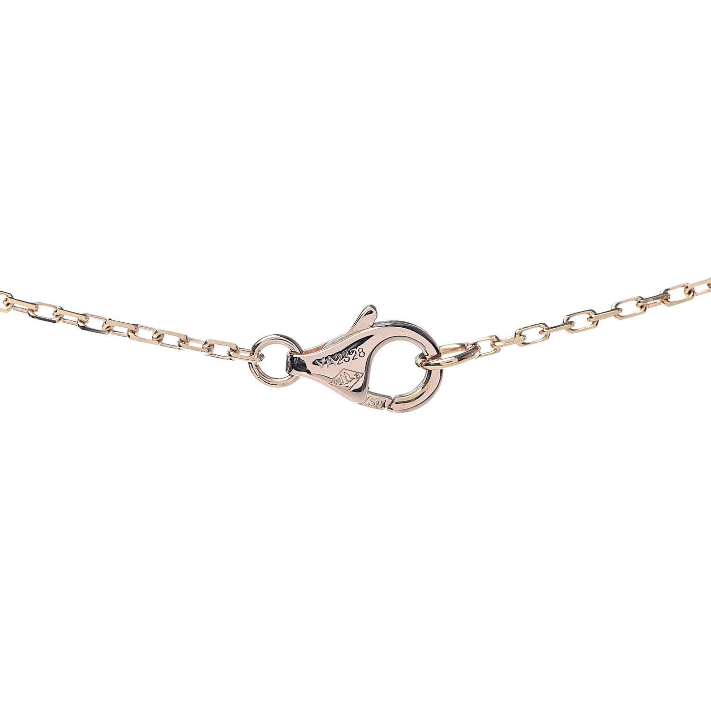 18K Pink Gold Diamond Logo Pendant Necklace