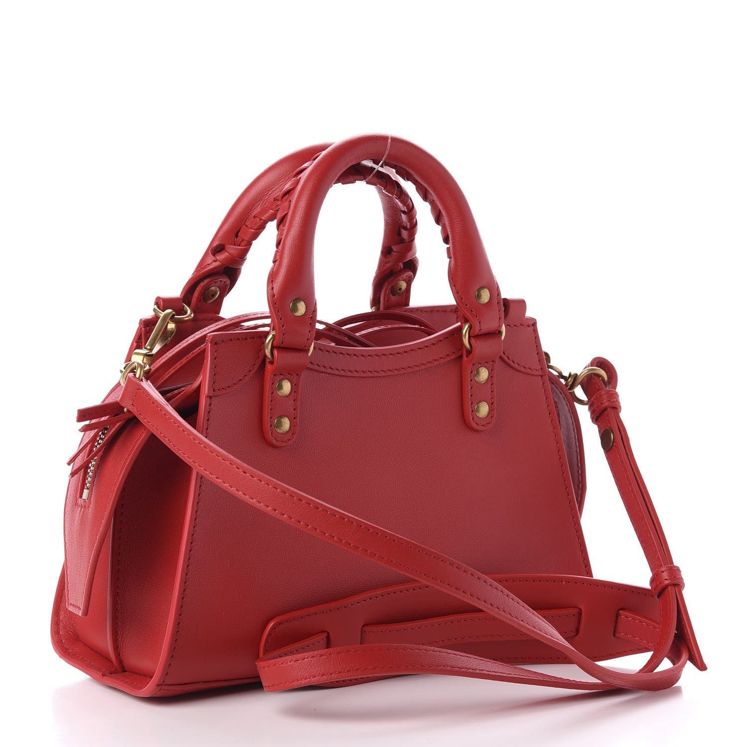 Balenciaga Smooth Calfskin Neo Classic Brass Hardware Mini City Red 3 of 9
