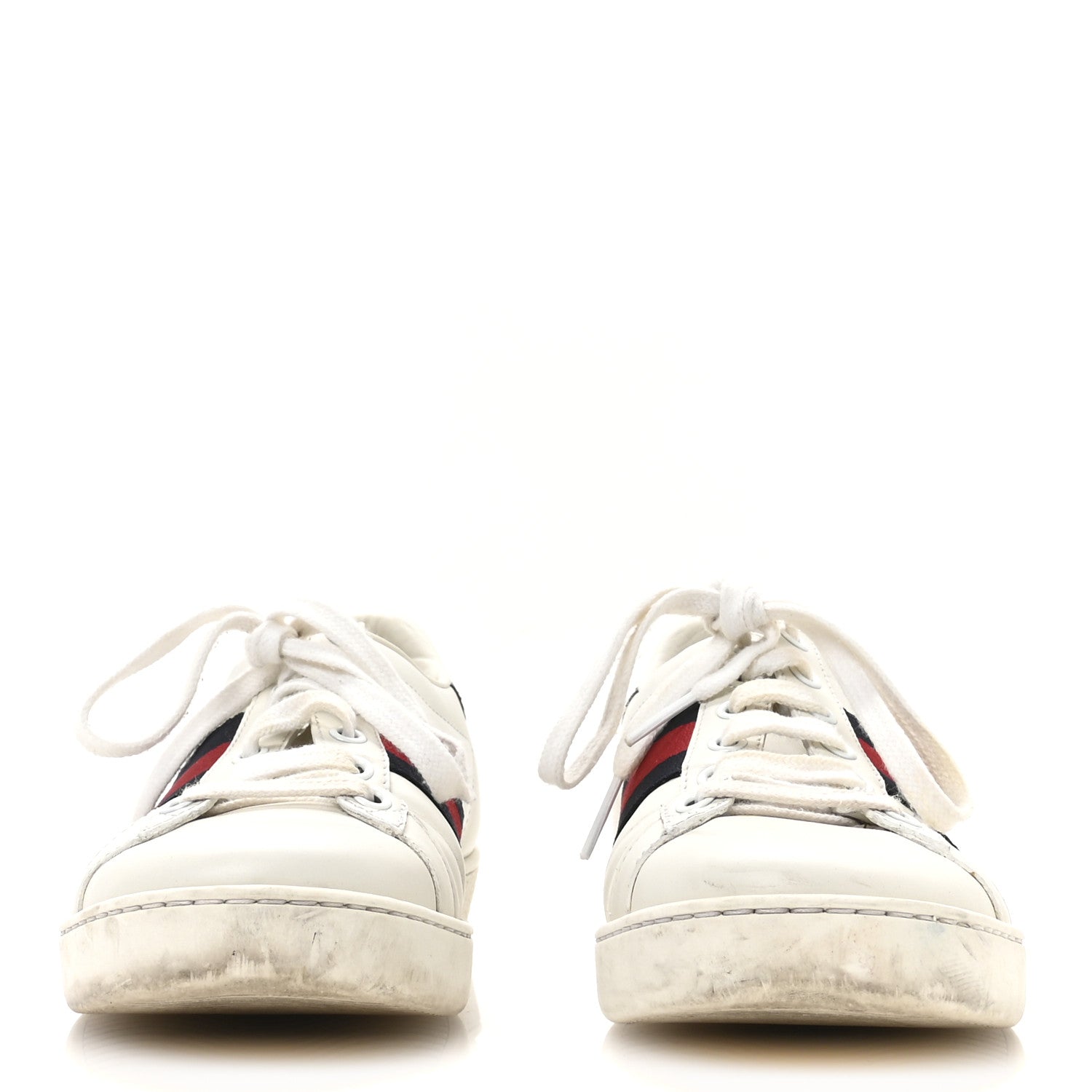 Gucci Calfskin Ayers Web Womens Ace Sneakers 37 White Blue 3 of 8