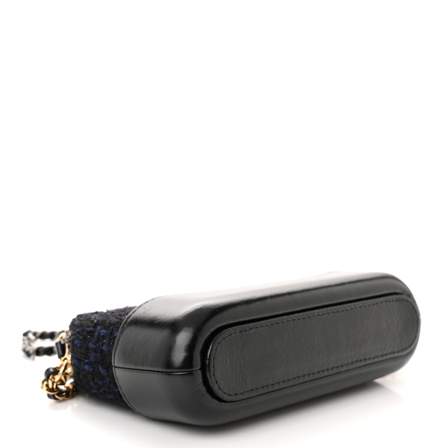 Chanel Tweed Aged Calfskin Quilted Small Gabrielle Clutch With Chain Black Blue 4 of 14