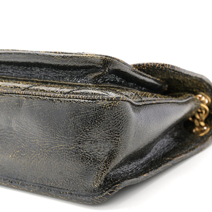 Saint Laurent Crinkled Calfskin Matelasse Monogram Medium Niki Chain Satchel Black Ocra 11 of 13
