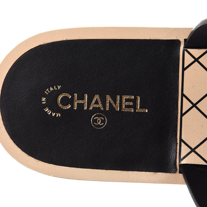 Chanel Calfskin Chain CC Logo Toe Ring Sandals 38.5 Black 8 of 12