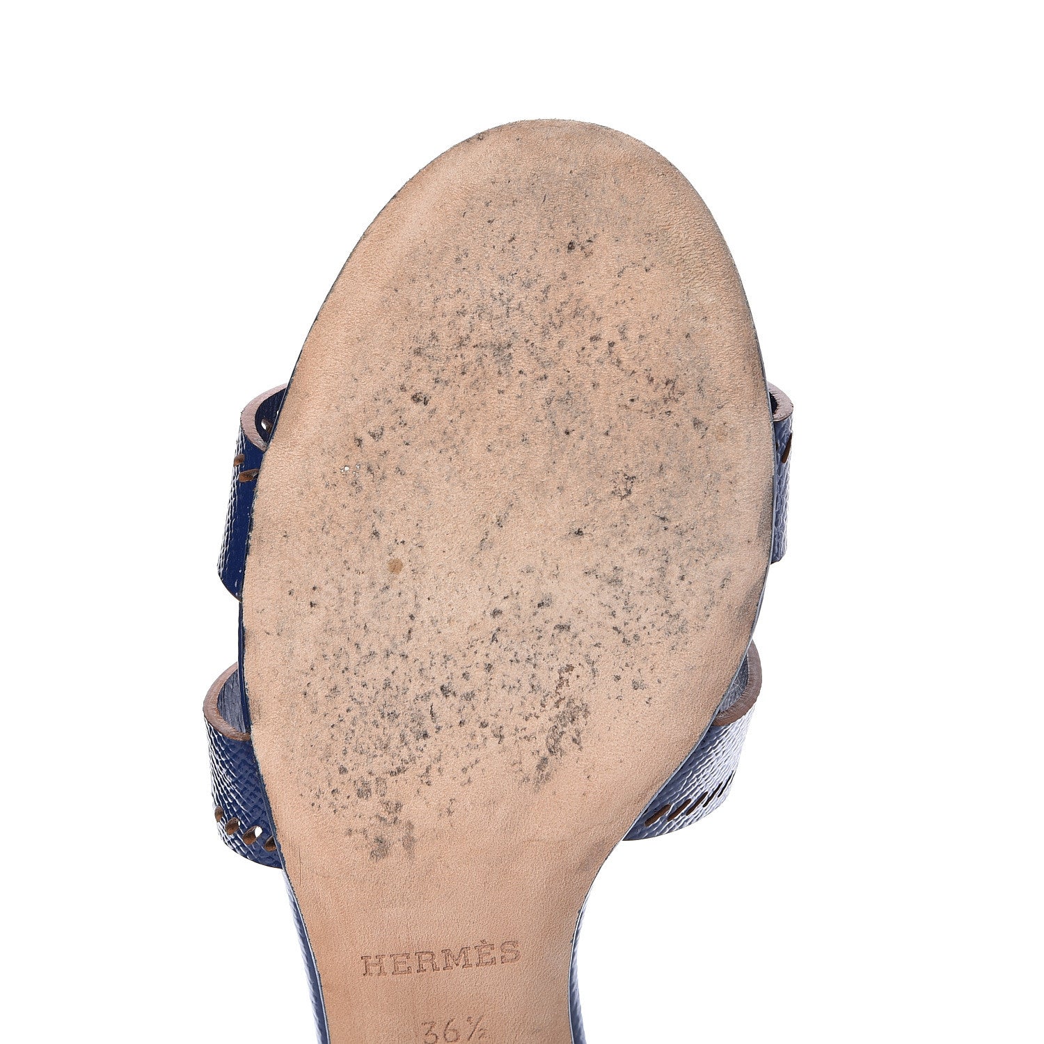 Hermes Patent Epsom Oasis Sandals 36.5 Bleu Saphir 11 of 15
