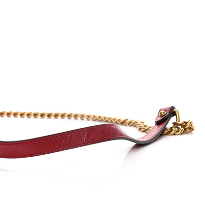 Gucci Glazed Calfskin Matelasse Heart Mini GG Marmont Round Shoulder Bag Romantic Cerise 13 of 13