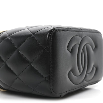 Chanel Lambskin Quilted Trendy Small Top Handle Vanity Case With Chain Black 9 of 10