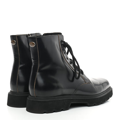 Gucci Calfskin Mens Double G Lace Up Boots 10.5 Black 4 of 9
