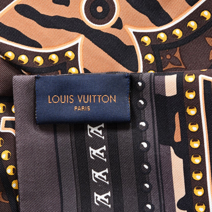 Louis Vuitton Silk Monogram LV World Bandeau Brown 4 of 4