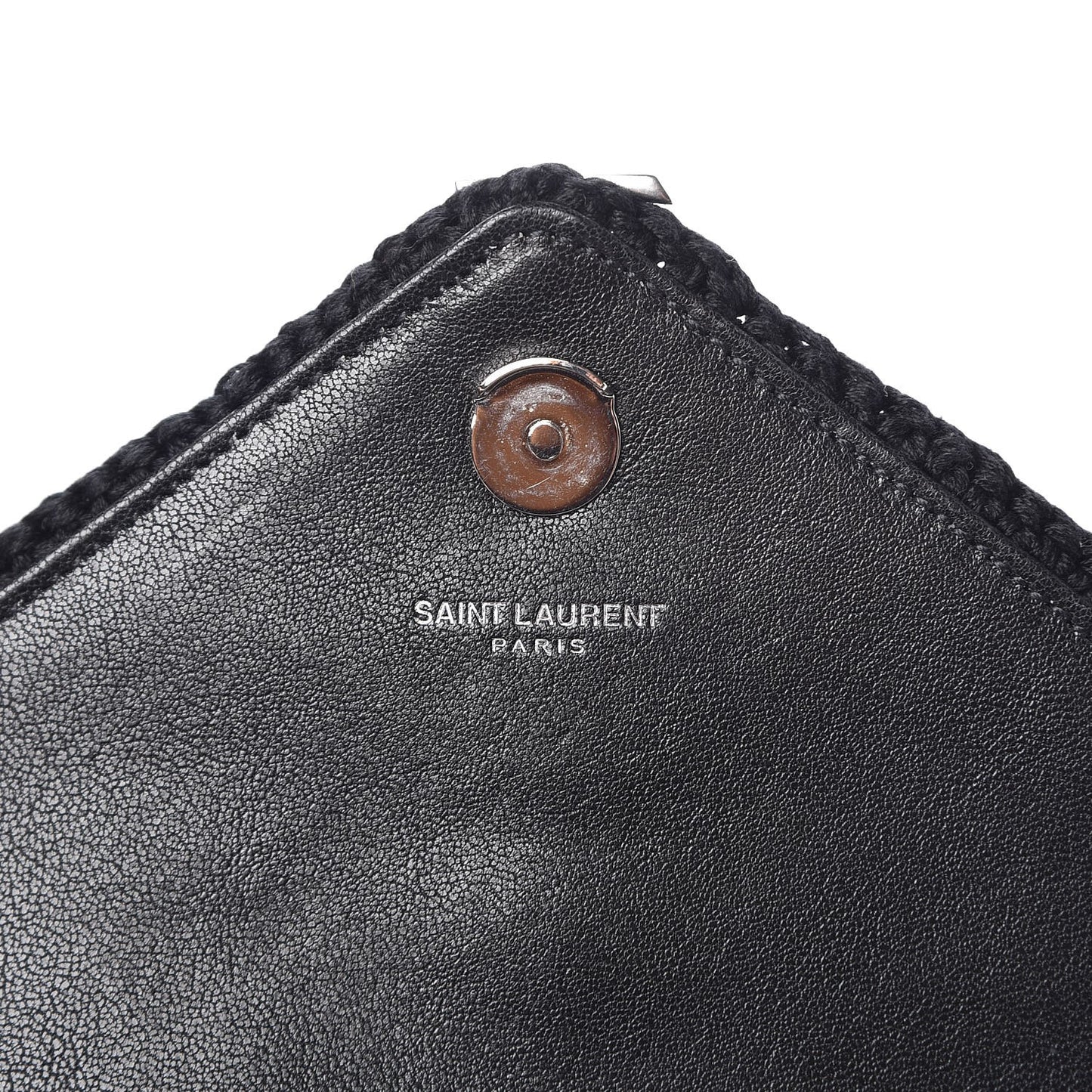 Suede Calfskin Macrame Baby Chain Bag Black