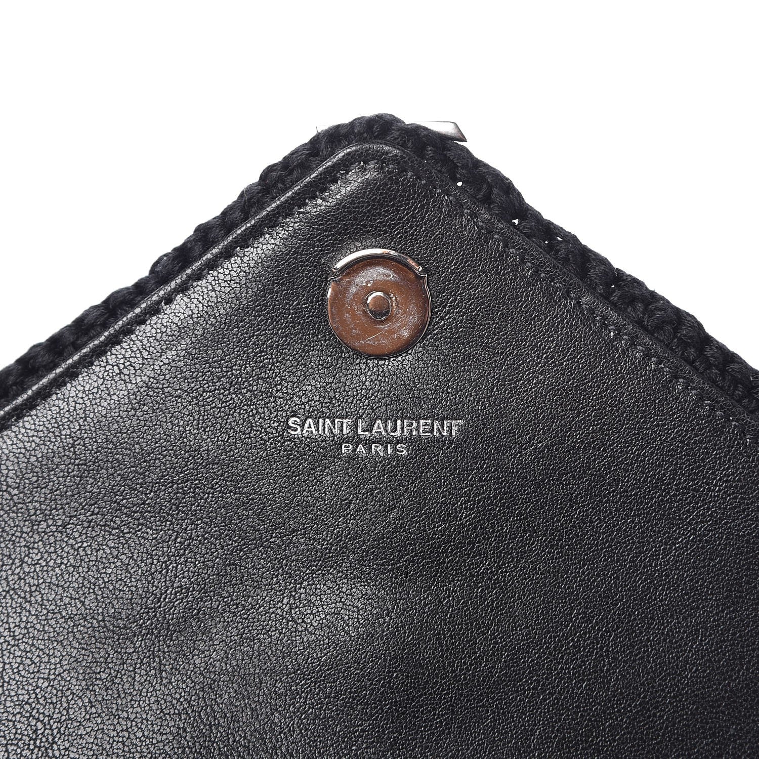Saint Laurent Suede Calfskin Macrame Baby Chain Bag Black 7 of 9