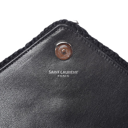 Saint Laurent Suede Calfskin Macrame Baby Chain Bag Black 7 of 9
